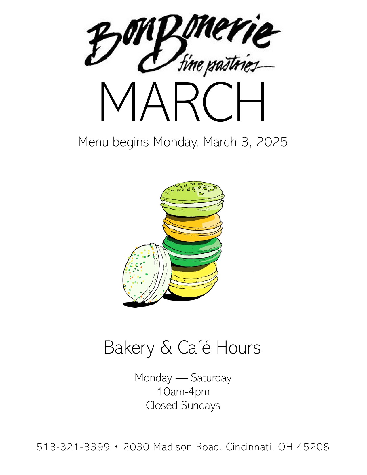 March Bakery Menu